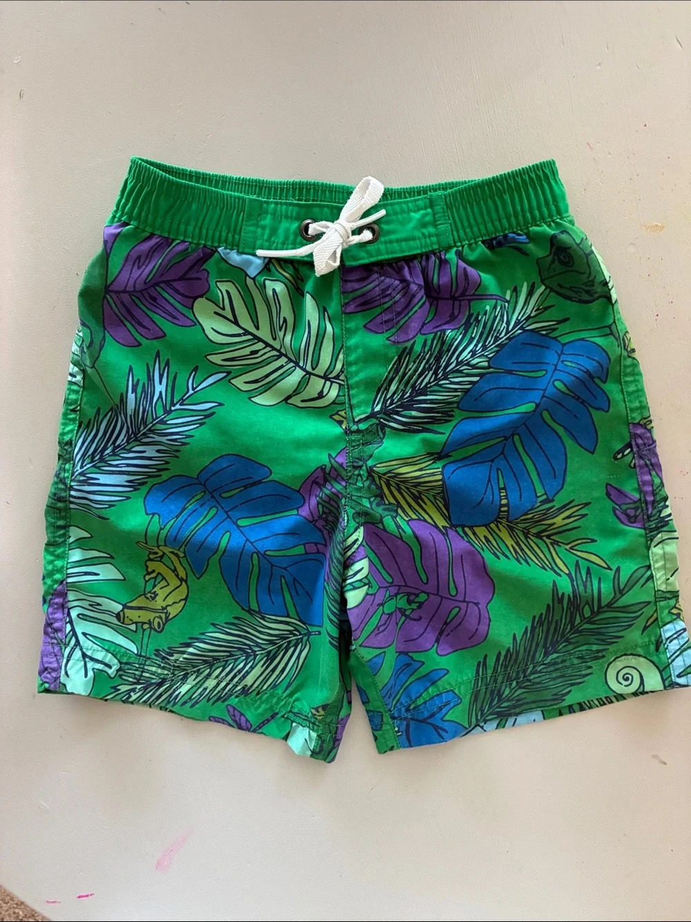 Hanna Andersson Green Lined Swim Shorts